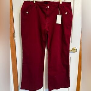 Burgundy Red Women’s Flared Leg Jeans